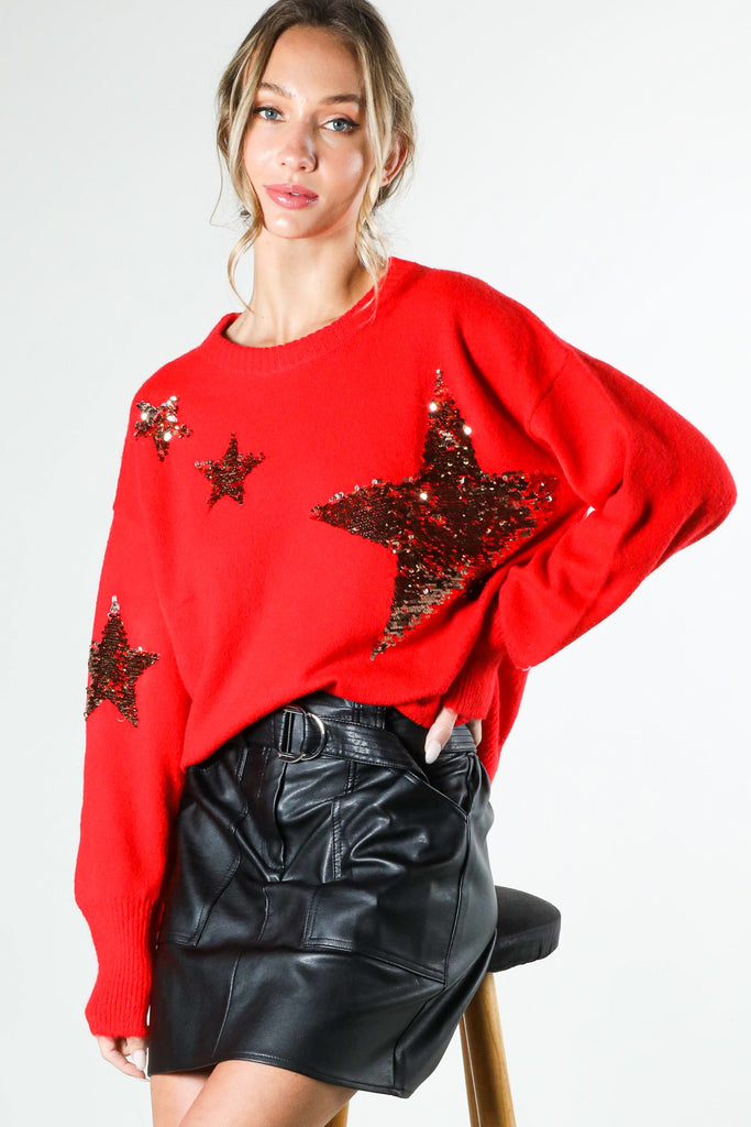 Star Sequin Sweater