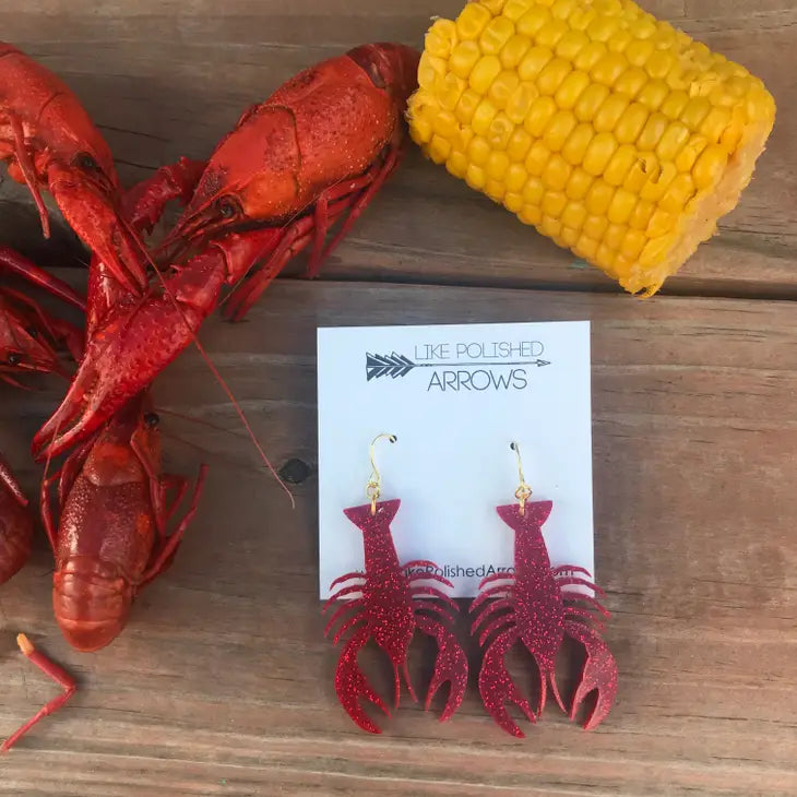 Glitter Crawfish Earrings