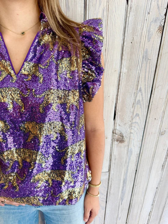 Tiger Sequin Flutter Sleeve
