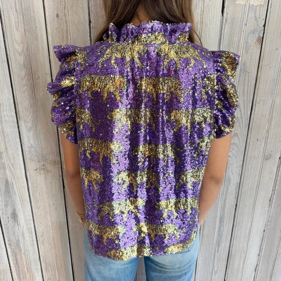 Tiger Sequin Flutter Sleeve