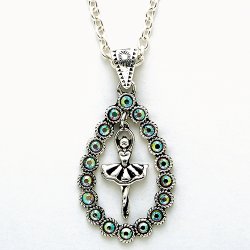 Rhinestone Ballerina Necklace