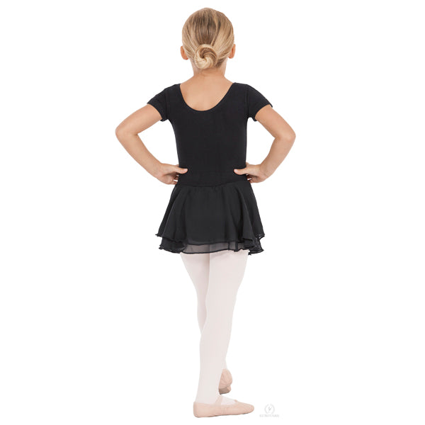 Girls Short Sleeve Skirted Cotton Lycra® Leotard