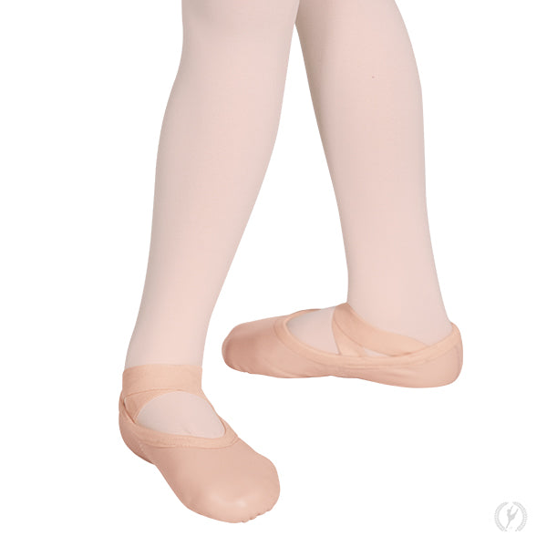 Child Passé Full Sole Leather Ballet Shoe, Drawstring Free