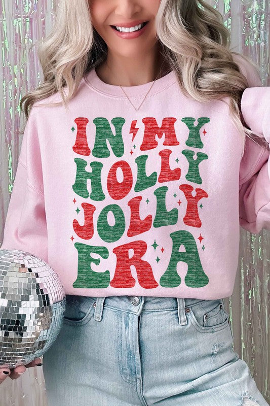 HOLLY JOLLY ERA CHRISTMAS GRAPHIC SWEATSHIRT