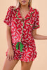 Christmas Candy Cane Print Knotted Pajama Set