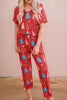 Christmas Tree Print Tee and Pants Lounge Set