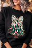 Faux Glitter Colorful Christmas Tree Sweatshirts