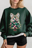 Faux Glitter Colorful Christmas Tree Sweatshirts