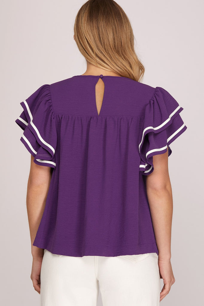 Ruffle Sleeve Gameday Top