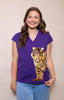 Wrap-Around Tiger Women's Sequin V-Neck