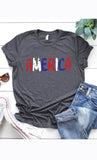 America Red White Blue Plus Size Graphic Tee