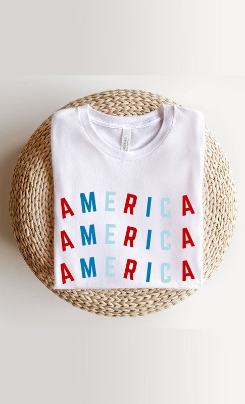Red and Blue America PLUS Graphic Tee