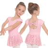 Girls Impression Mesh Bow Back Short Sleeve Dance Dress