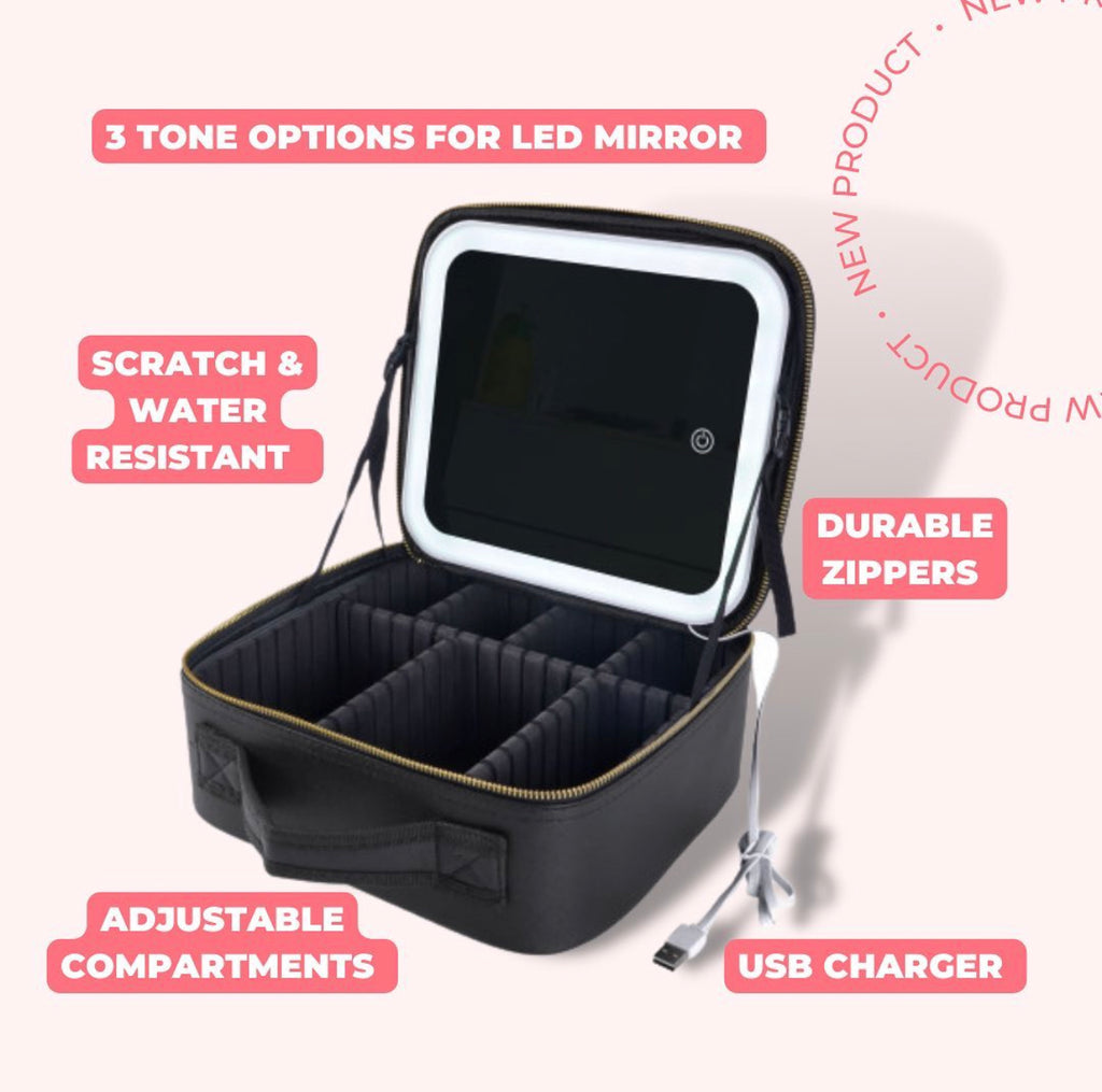 Cosmetic Bag with LED Mirrors